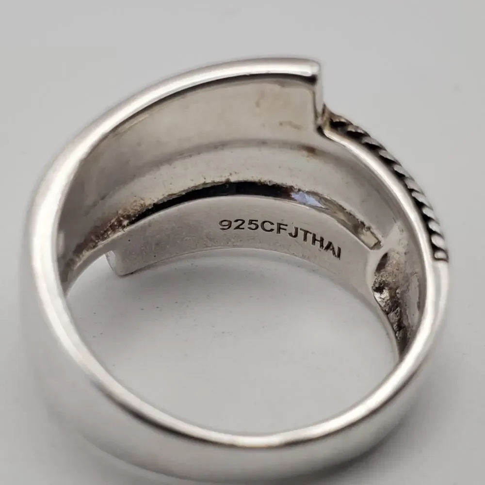 Sterling Silver 925 Turquoise & Mother of Pearl Inlay Ring Size 7